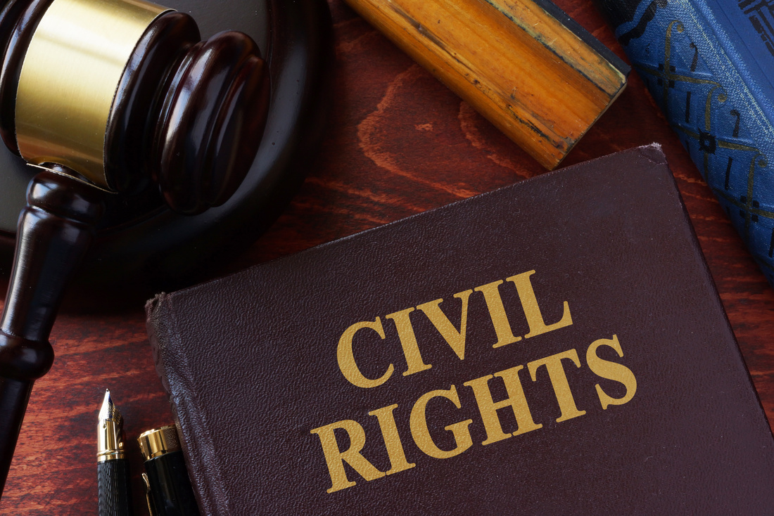 Civil Rights title on a book and gavel.